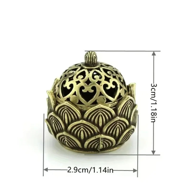 1pc Hollow Lotus Incense, Burner Hollow Incense Serving Tea Table Ornament, Mini Incense Burner