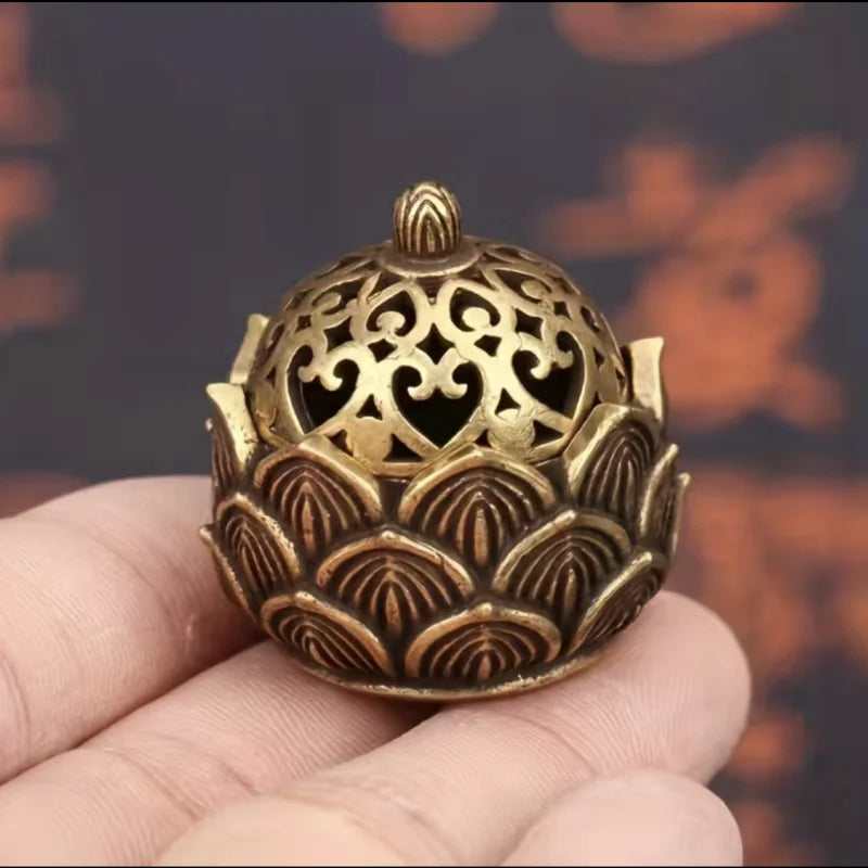 1pc Hollow Lotus Incense, Burner Hollow Incense Serving Tea Table Ornament, Mini Incense Burner