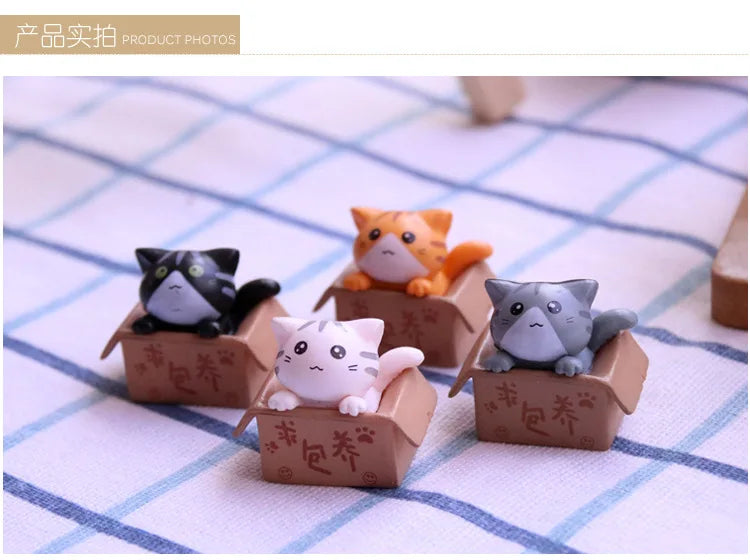 Kawaii Mini Cat Ornament Garden kitten statue Gift For Kids Children Baby Room Decoration Toy Miniature Figurines Home Decor