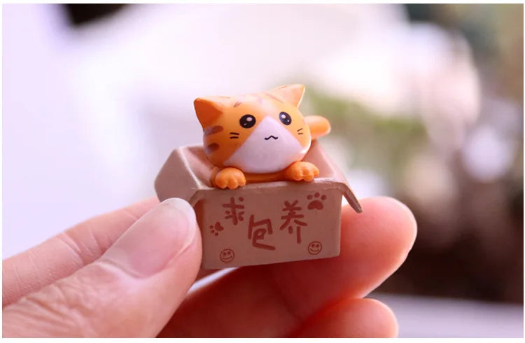 Kawaii Mini Cat Ornament Garden kitten statue Gift For Kids Children Baby Room Decoration Toy Miniature Figurines Home Decor