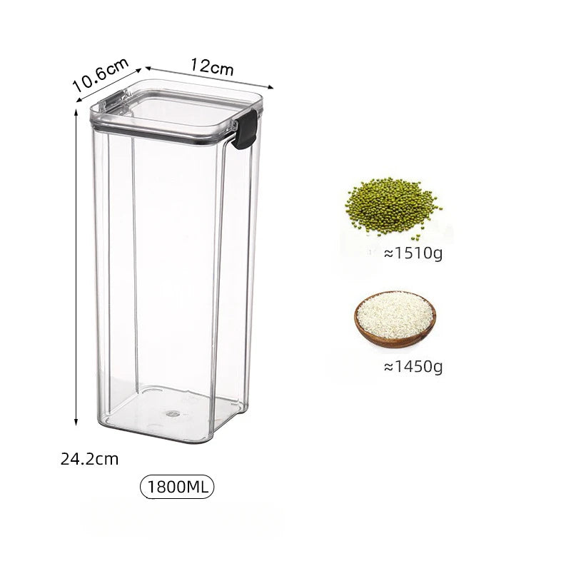Kitchen Multigrain Snack Sealed Storage Box Dried Fruit Dried Goods Jar Drawer Storage Container Moisture Proof Box Plastic