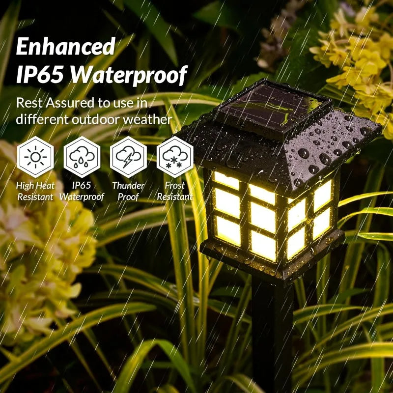 2 Pack Solar Pathway Light Outdoor Solar Lamp Waterproof Landscape Lighting for Garden Yard Patio Walkway Driveway Camping Decor