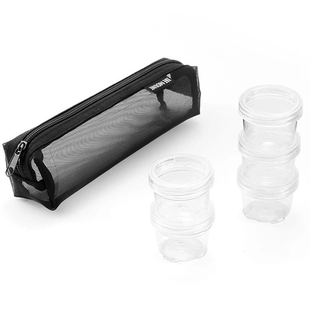 Camping Spice Kit With 5 Clear Seasoning Bottles Condiment Container Portable Travel Spice Container For Picnic Cooking Barbecue