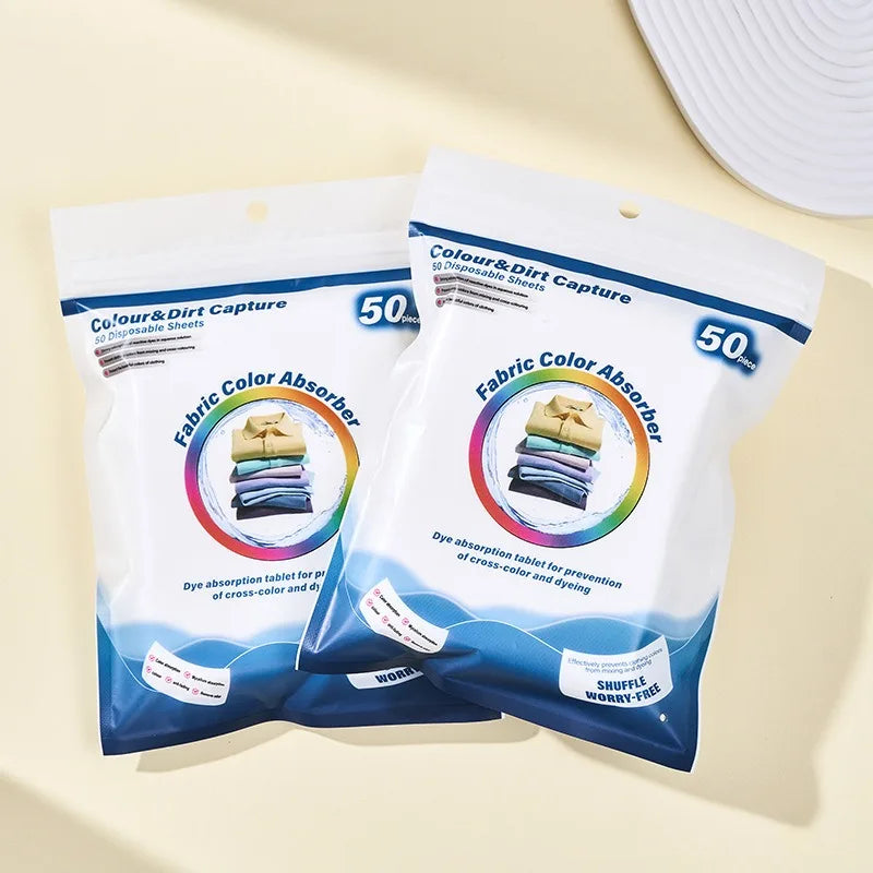 50PCS Color Absorbing Film Household Machine Wash nonwovens Anti Cross Dyeing Paper Clothes Mixed Washing No Cross Color Tools