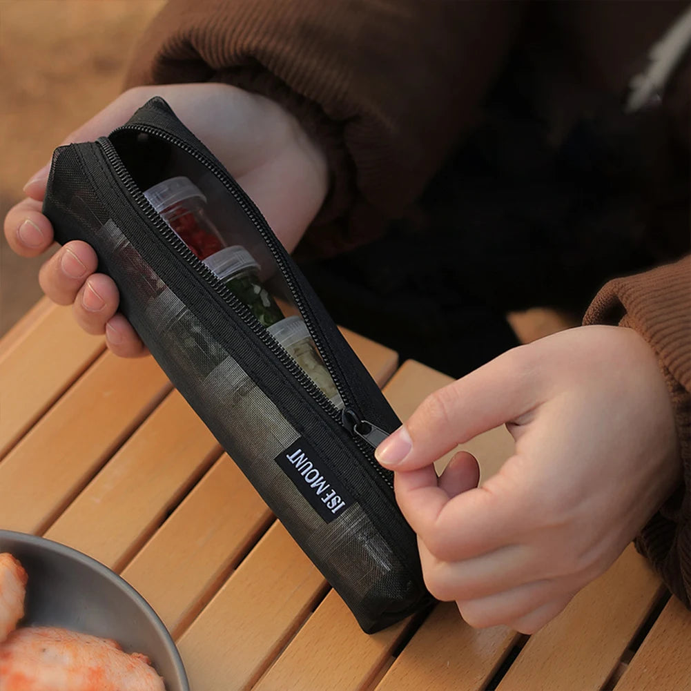 Camping Spice Kit With 5 Clear Seasoning Bottles Condiment Container Portable Travel Spice Container For Picnic Cooking Barbecue