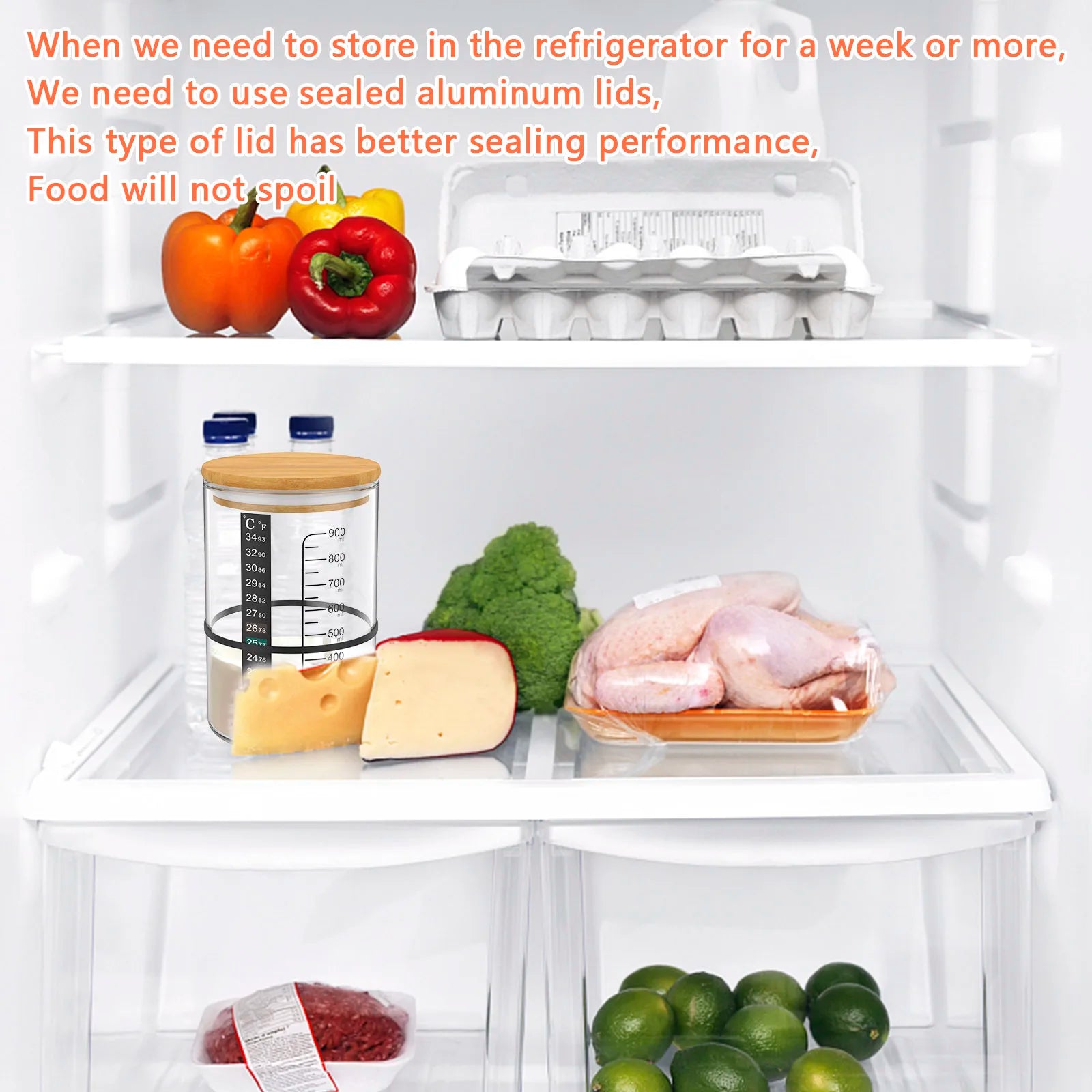 Sourdough Fermentation Jar 900ml Sourdough Starter Container Clear Glass Jar Sourdough Baking Supplies Wide Mouth with Lid