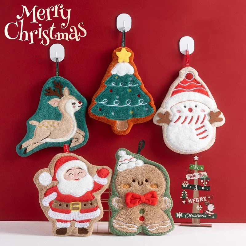 Hot Plant Hand Towel Cleaning Towel Absorbent Handkerchief Hanging Thickened Kitchen Towel Bathroom Kitchen Accessories