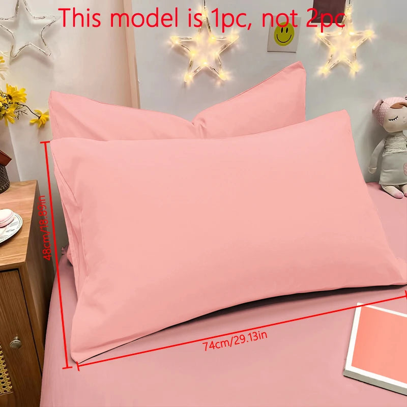 1 Piece Of Matte Solid Color Pillowcase, Bedroom Pocket Sealed Soft Pillowcase, Bedding