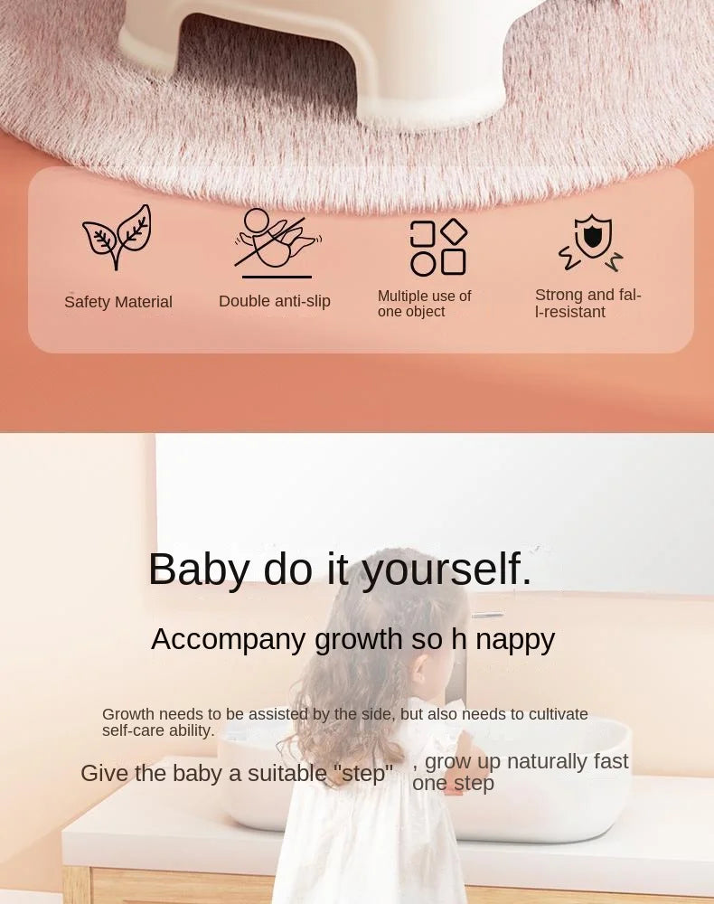 Children's Ottoman Baby Step Chair Stool Small Bench Hand Washing Step Children's Stool Non-Slip Footstool Stand Stool