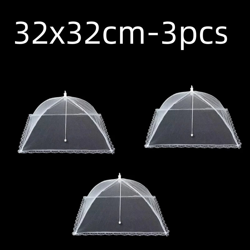 Foldable Food Mesh Cover Fly Anti Mosquito Pop-Up Food Cover Umbrella Meal Vegetable Fruit Breathable Cover Kitchen Accessories