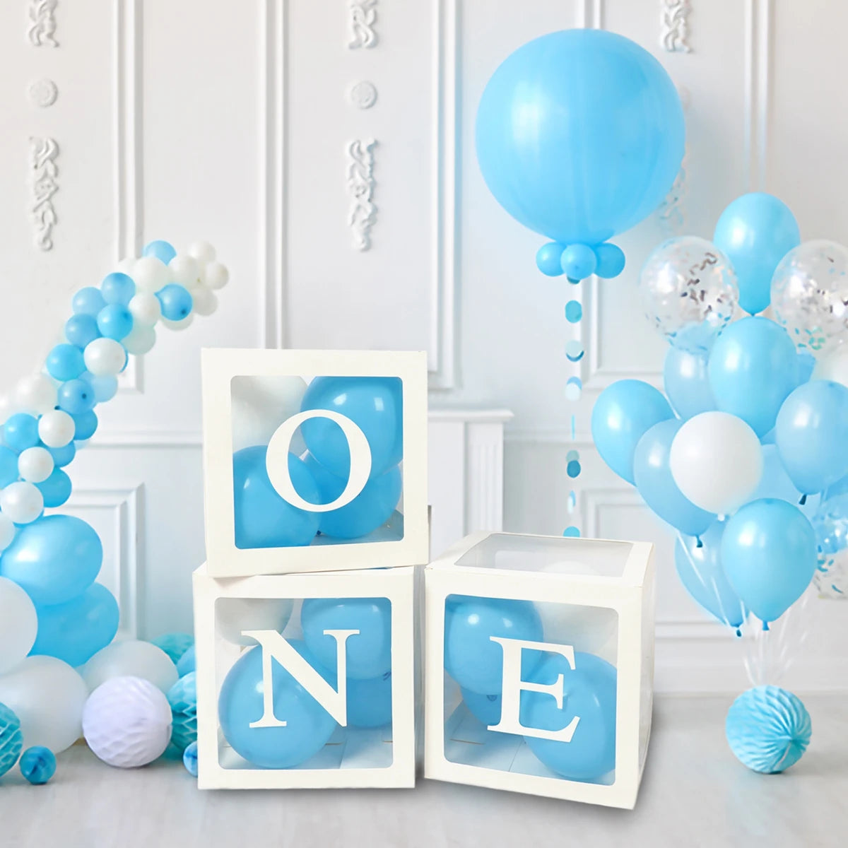 Letter Balloon Box First 1st Birthday Party Decor Kids Girl Boy Baby Shower One 1 Year Old birthday Decor Wedding Party Supplies