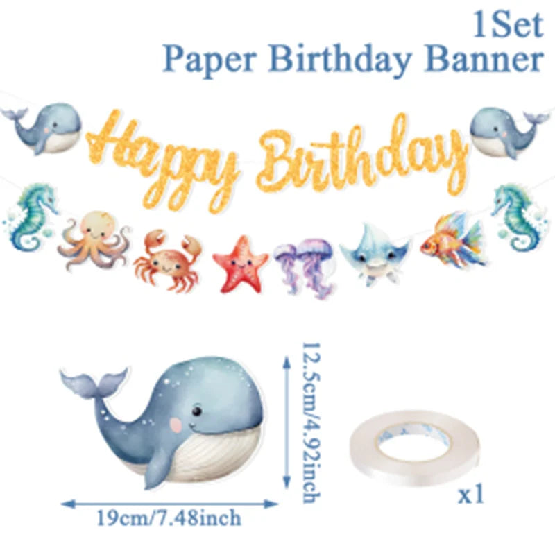 Animal Banner Jungle Safari Happy Birthday Party Decorations for Kids Wild One Birthday Decor Hangning Garland Party Supplies