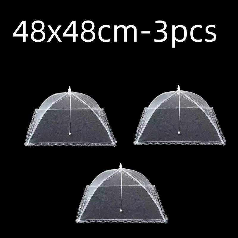 Foldable Food Mesh Cover Fly Anti Mosquito Pop-Up Food Cover Umbrella Meal Vegetable Fruit Breathable Cover Kitchen Accessories