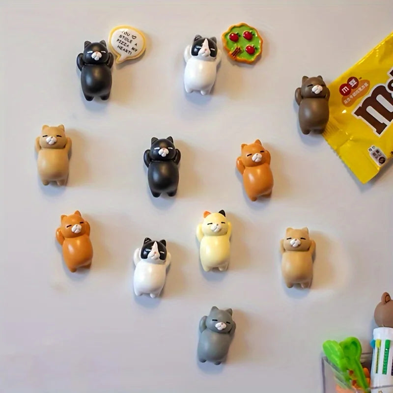 6/8Pcs, cartoon cat refrigerator magnets, decorative refrigerator magnets, kitchen and home decor