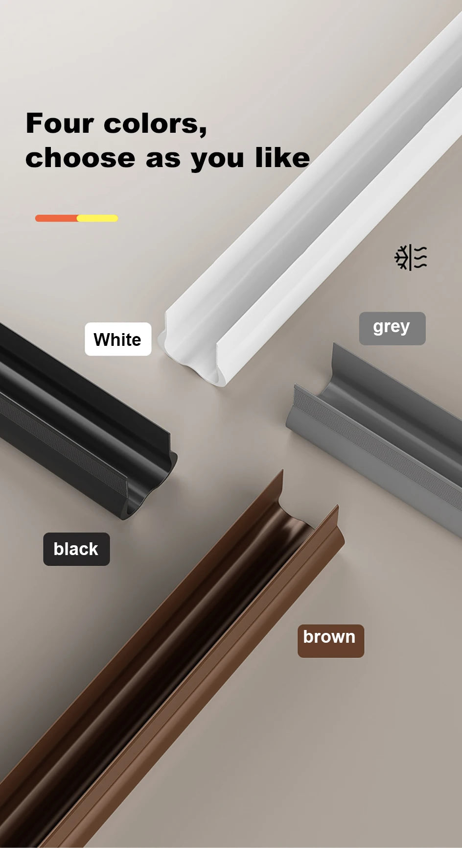 Flexible Door Bottom Sealing Strip Door Gap Soundproofing Wind and Dust Proof Weather Strip Under Door Draft Stopper Tape