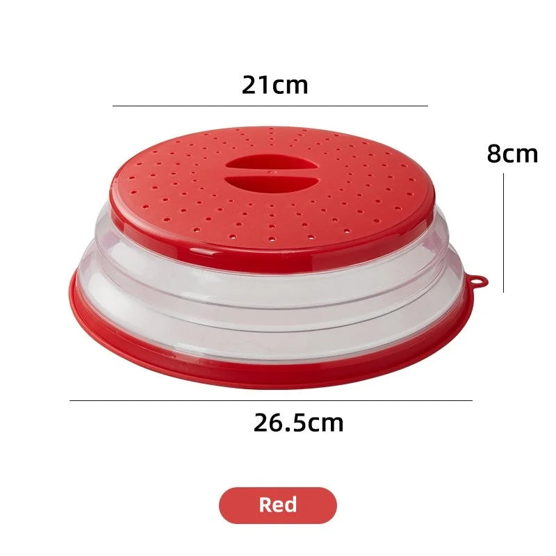 10.2 inch Microwave Plate Cover 2 In 1 Cover as Splatter Guard Collapsible Lid for Plate Dish Bowl Multi-Purpose Kitchen Gadget