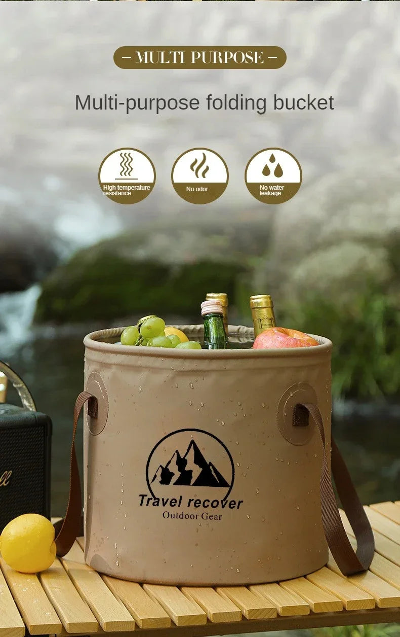 5/10/20L Outdoor Multifunctional Bucket Collapsible Portable Travel Bucket Large Capacity Carrying Bucket Camping Fishing Bucket