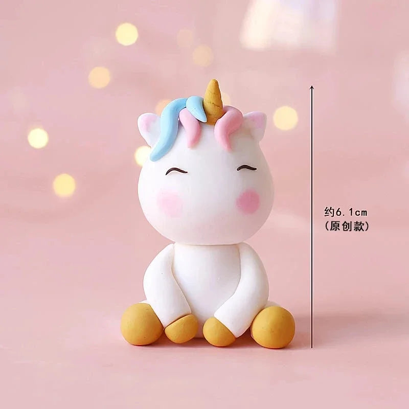 Rainbow Unicorn Cake Topper  Girl Baby Shower Birthday Decoration Kids Liked Unicorn Theme Decor Cupcake Party Baking Supplies