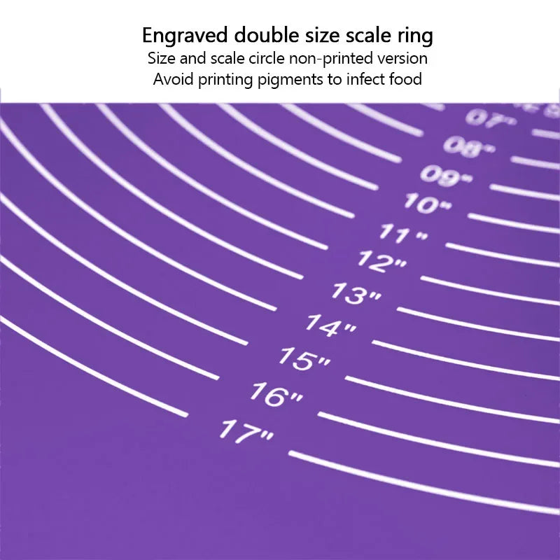 60/50/40cm Silicone Pad Baking Mat Sheet Kneading Dough Mat For Kitchen Rolling Dough Pizza Large Dough Non-Stick Maker Holder