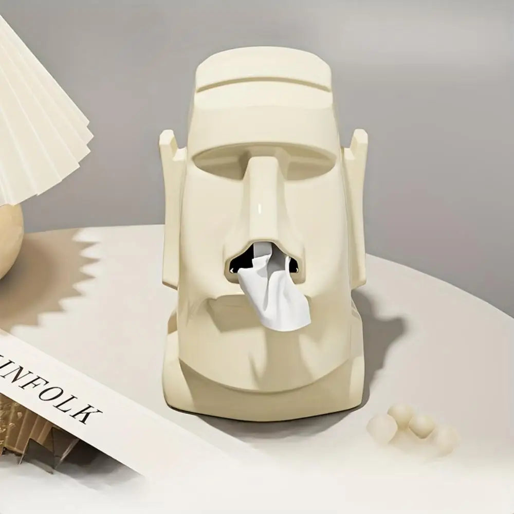 Household Tissue Box Creative Stone Figure Paper Towel Box Living Room Bedroom Table Decorative Simple Modern Style
