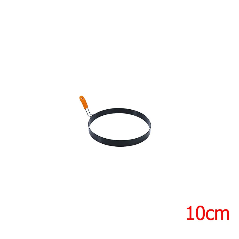 LMETJMA Egg Rings Pancake Mold Set Set Stainless Steel Fried Egg Ring Griddle Pancake Shapers with Silicone Handle JT195