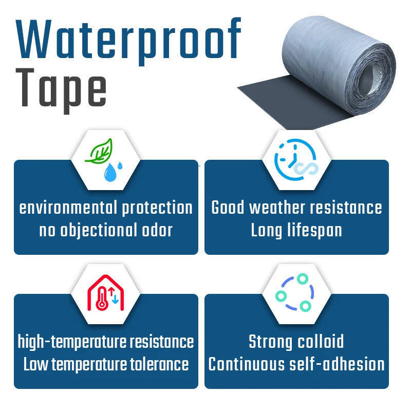 Waterproof tape, waterproof coiled material and self-adhesive roof sealant have the functions of heat insulation/sound insulatio