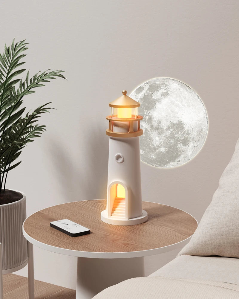 Moon Lamp Projection Lighthouse Lamps Night Light Remote Control Bluetooth Music Motion Sensor Ambient Lights Xmas Birthday Gift