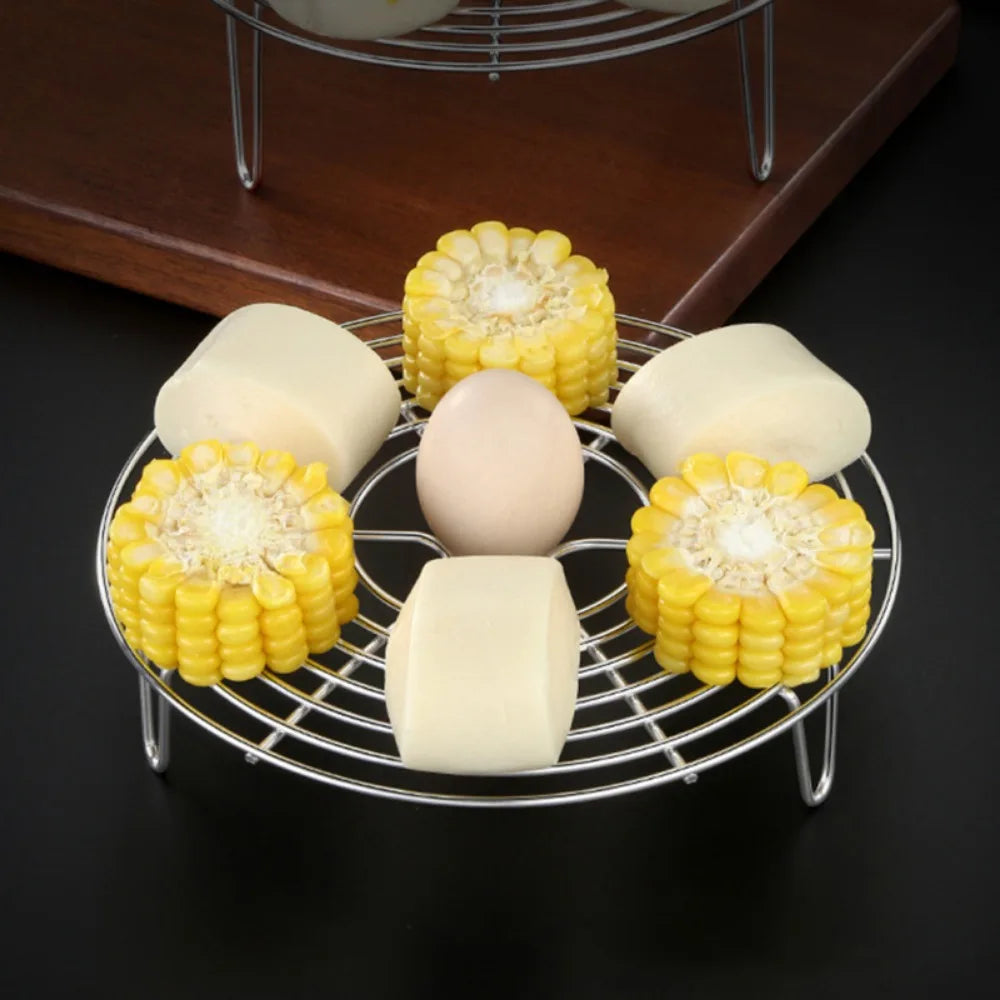 15.5-27.5cm Stainless Steel Steamer Rack Heavy Duty Round Durable Pot Pan Pressure Cooker Trivet Kitchen Cookware Accessories