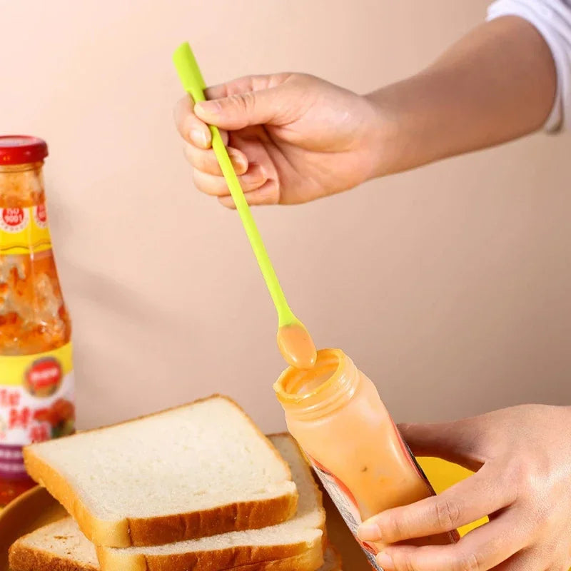 Cosmetic Bottle Silicone Mini Scraper Three Piece Set Baking Double End Two In One Spatula Jam Bottle Scraper Spoon Set