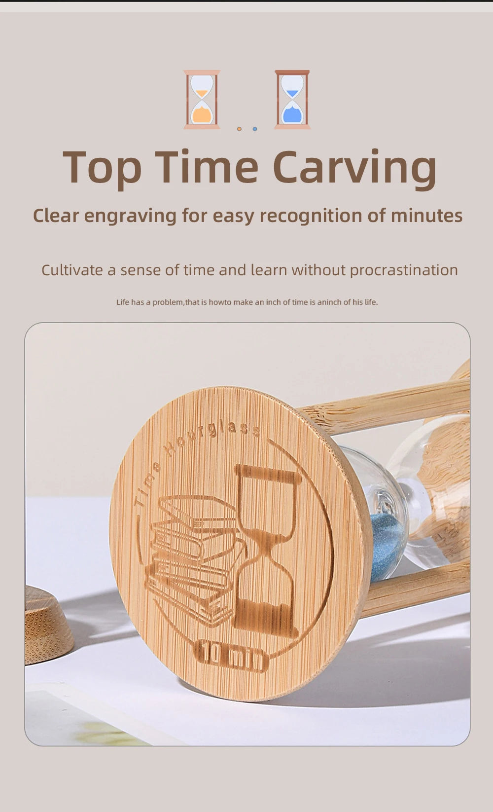 1PCS 3/5/10/15/30 Minutes Wooden Hourglass Timer Home Living Room Desktop Decoration Children Birthday Gift Portable Sand Clock