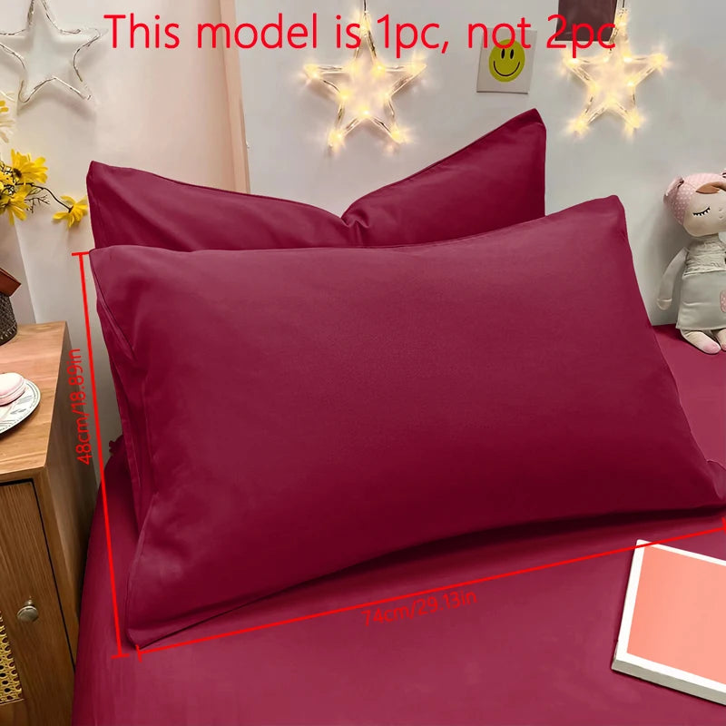 1 Piece Of Matte Solid Color Pillowcase, Bedroom Pocket Sealed Soft Pillowcase, Bedding