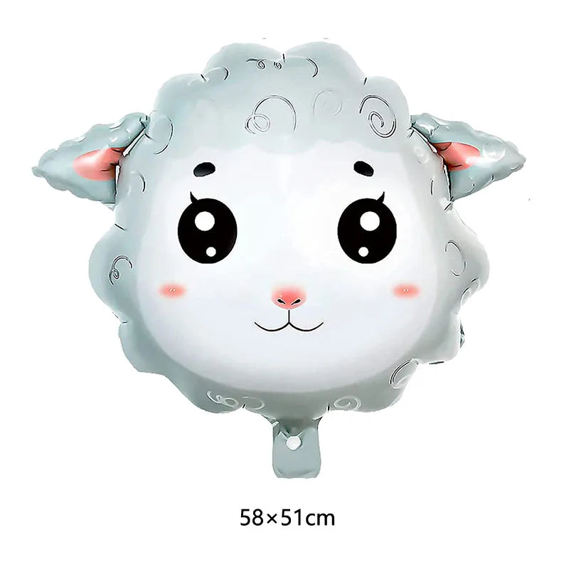 7pcs Farm Animal Balloons for Farm Birthday Party Decorations Supplies Cow Donkey Sheep Pig Chicken Foil Balloon Baby Shower