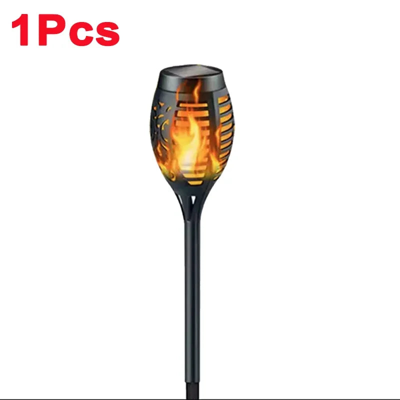 1-12PCS 12LED Solar Flame Torch Light Flickering Light Waterproof Garden Decoration Outdoor Lawn Path Yard Patio Floor Lamp