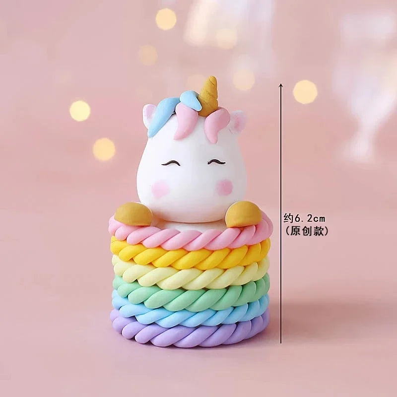 Rainbow Unicorn Cake Topper  Girl Baby Shower Birthday Decoration Kids Liked Unicorn Theme Decor Cupcake Party Baking Supplies