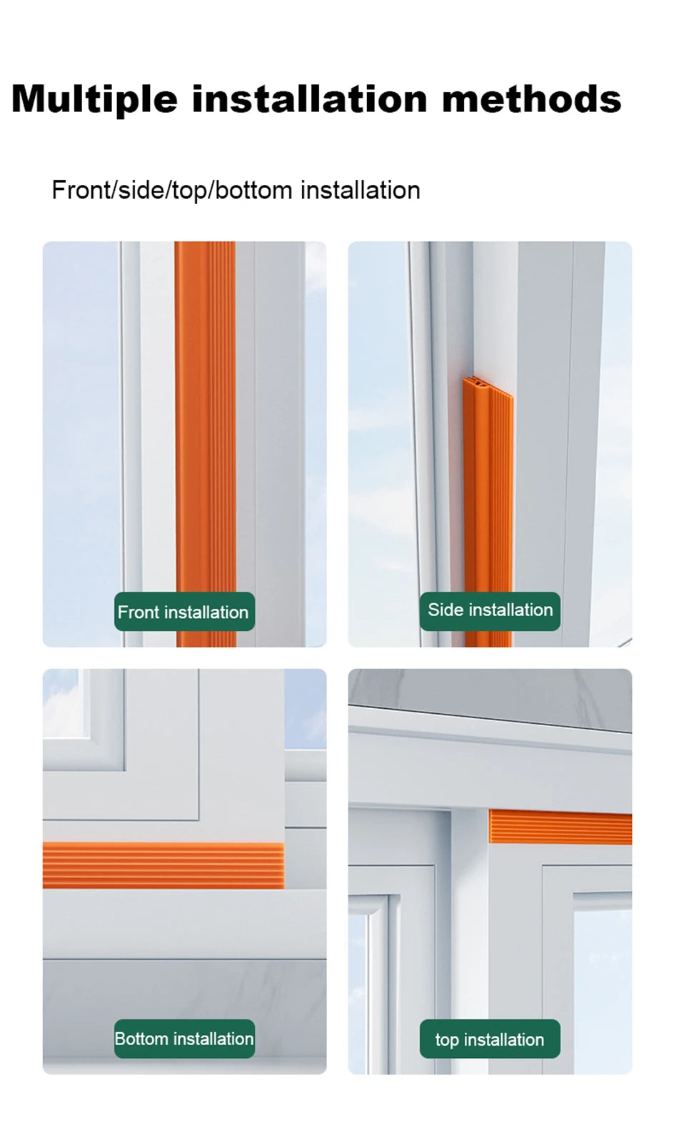 TPE Sliding Window Seal Strip Self Adhesive Triple Sound Insulation Windproof Anti-Cold Door Under Flexible Weatherstrip Tape