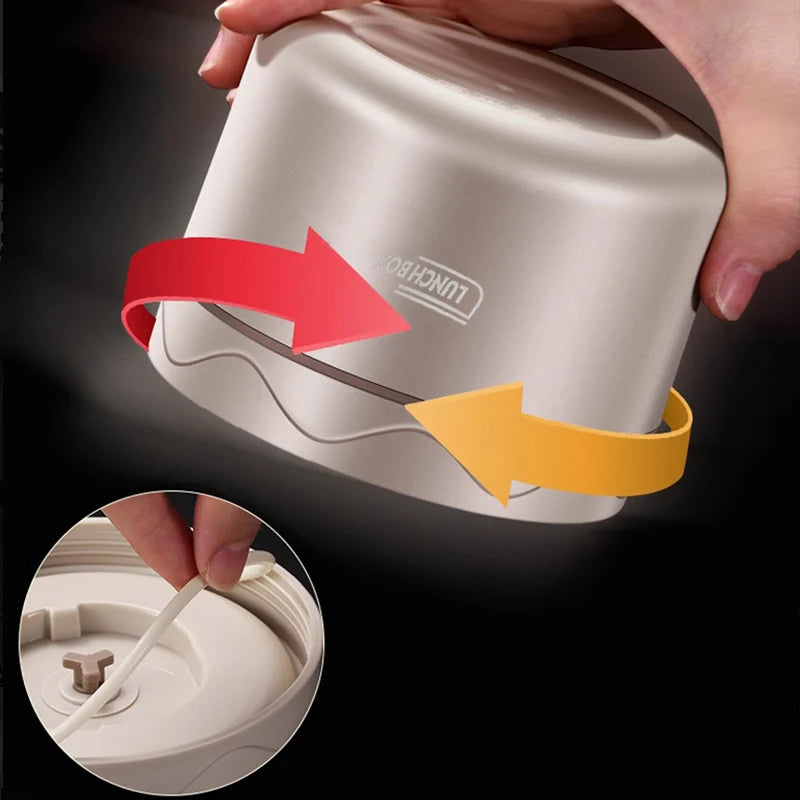 304 Stainless Steel Insulated Lunch Box with Storage Bag Portable Double-layer Covered Lunch Box Office Student Sealed Lunch Box