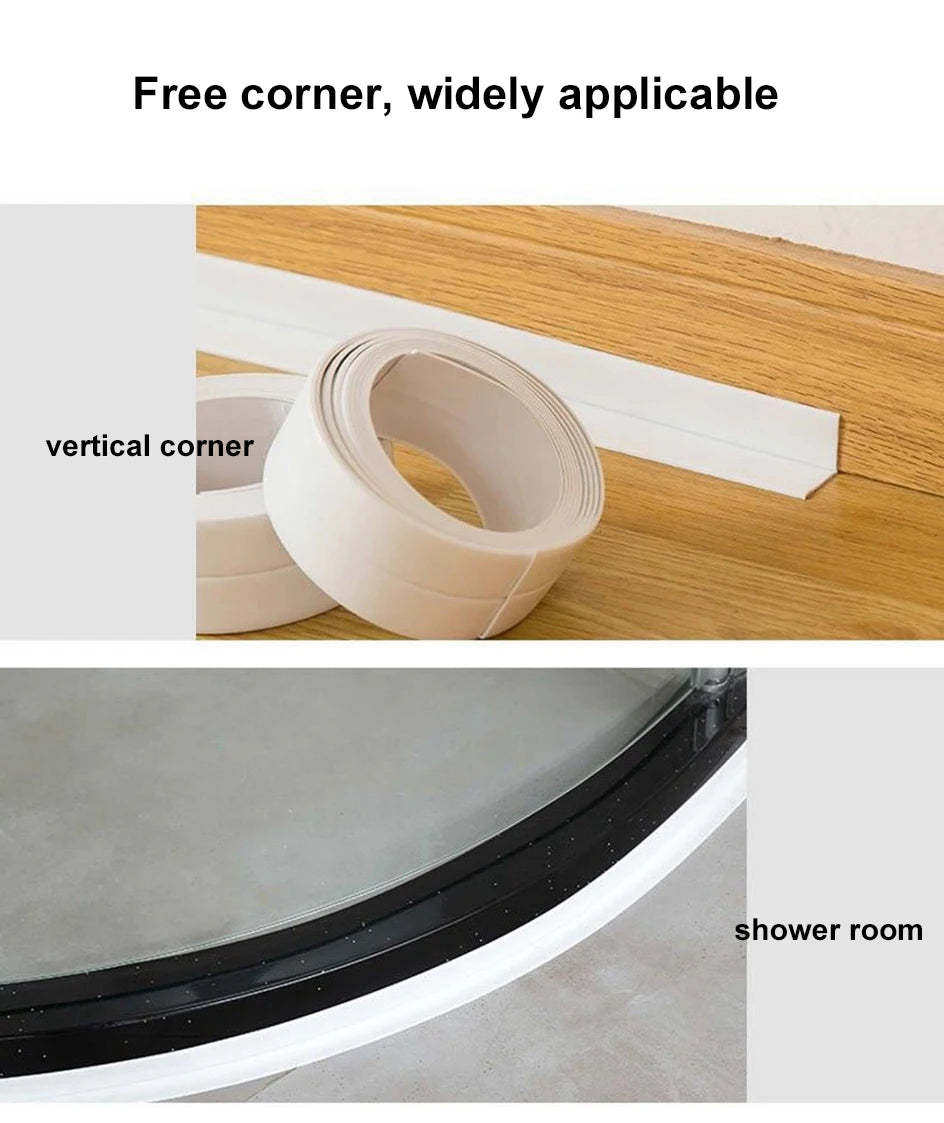 3.2M Bath Caulk Tape Self Adhesive PVC Oil-Proof Kitchen Sink Edge Corner Wall Sticker Waterproof Toilet Sealing Strip Tape