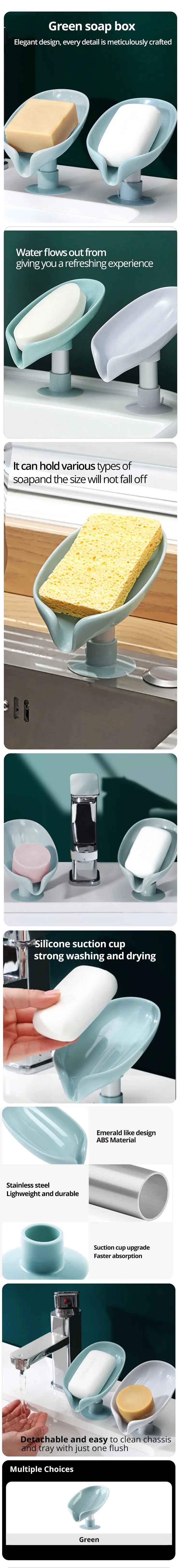 2pcs Soap Box Creative Draining Soap Storage Rack Punch Free Suction Cup Personalized Cute Household Shelf Bathroom Artifact