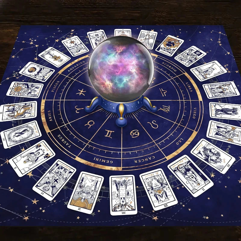 1pc Tarot card tablecloth, 12 zodiac card game, fortune telling card mat, board game cloth mat, board game decoration tablecloth