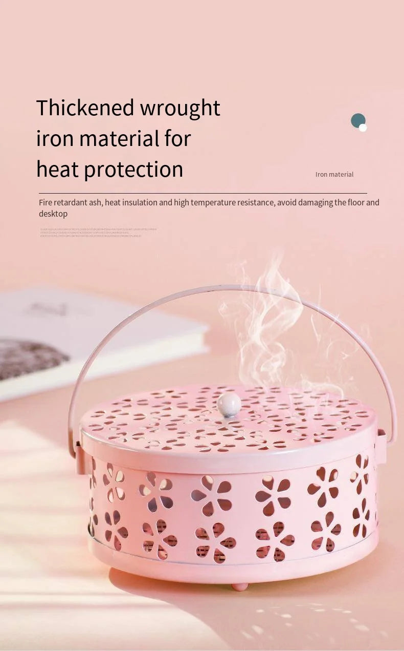 Mosquito-repellent fireproof mosquito-repellent household with cover wrought iron sandalwood mosquito incense burner