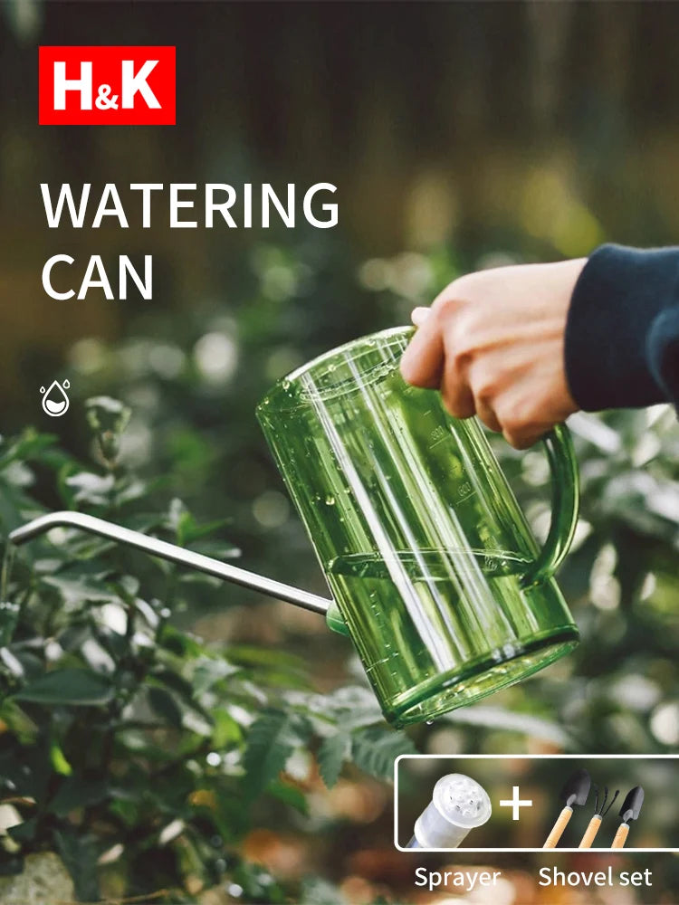 1/1.5l Long Spout Watering Can With Gardening Shovel Set Garden Irrigation Spraying Pot For Indoor Outdoor Plants Flower Office