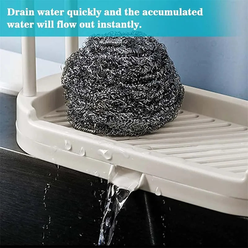 Kitchen Rag Drain Stand Kitchen Accessories Sink Drainage Shelf Sink Drain Storage Basket for Sponge Rag Wire Ball 1/2/3PCS