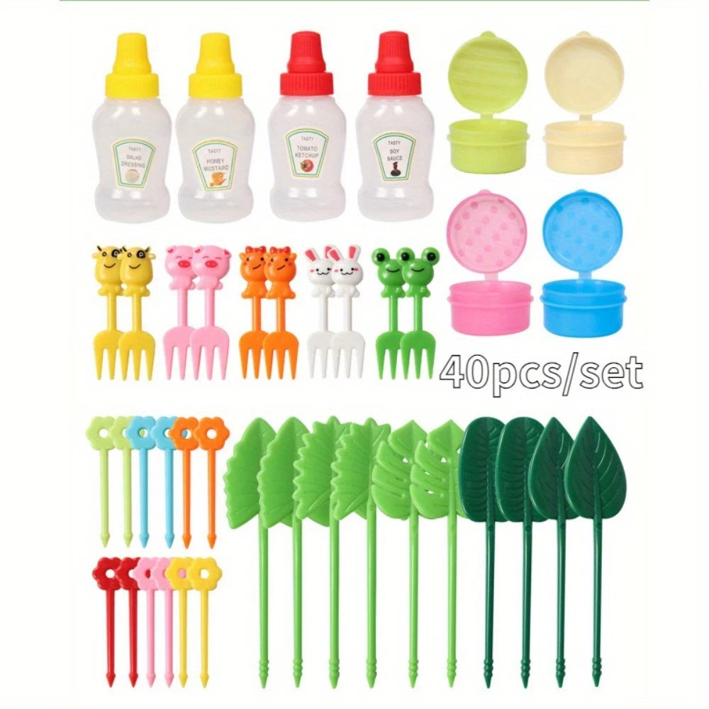 4/8pcs Mini Condiment Squeeze Bottles 25ml Honey/Ketchup/Soy Sauce/Salad Dressing Dispensers Lunchbox Squeezable Containers Jars