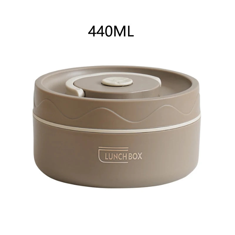 304 Stainless Steel Insulated Lunch Box with Storage Bag Portable Double-layer Covered Lunch Box Office Student Sealed Lunch Box