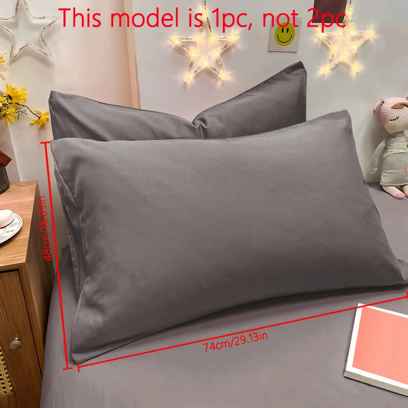1 Piece Of Matte Solid Color Pillowcase, Bedroom Pocket Sealed Soft Pillowcase, Bedding