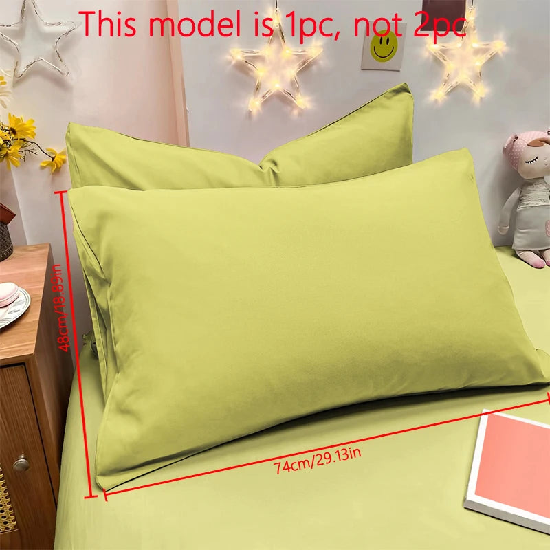 1 Piece Of Matte Solid Color Pillowcase, Bedroom Pocket Sealed Soft Pillowcase, Bedding