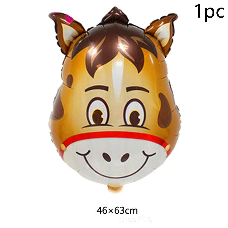 7pcs Farm Animal Balloons for Farm Birthday Party Decorations Supplies Cow Donkey Sheep Pig Chicken Foil Balloon Baby Shower