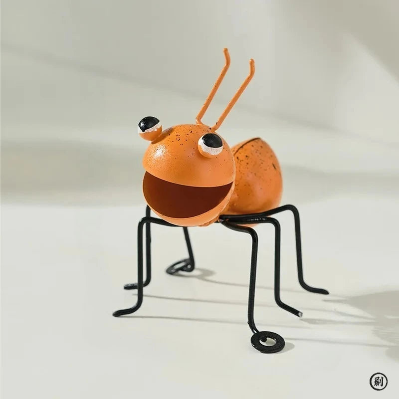 Metal Ants Garden Decoration, Fence Lawn Bedroom Living Room Hanging Wall Decoration, 3D Sculpture Ants Art Decoration Ornament