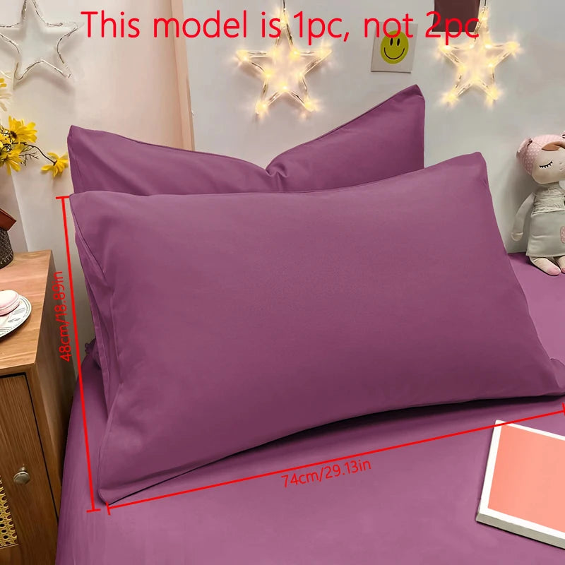 1 Piece Of Matte Solid Color Pillowcase, Bedroom Pocket Sealed Soft Pillowcase, Bedding