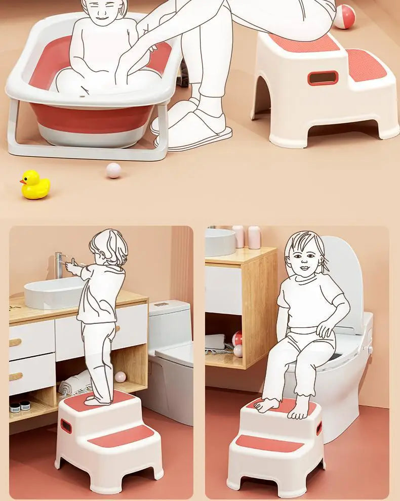 Children's Ottoman Baby Step Chair Stool Small Bench Hand Washing Step Children's Stool Non-Slip Footstool Stand Stool